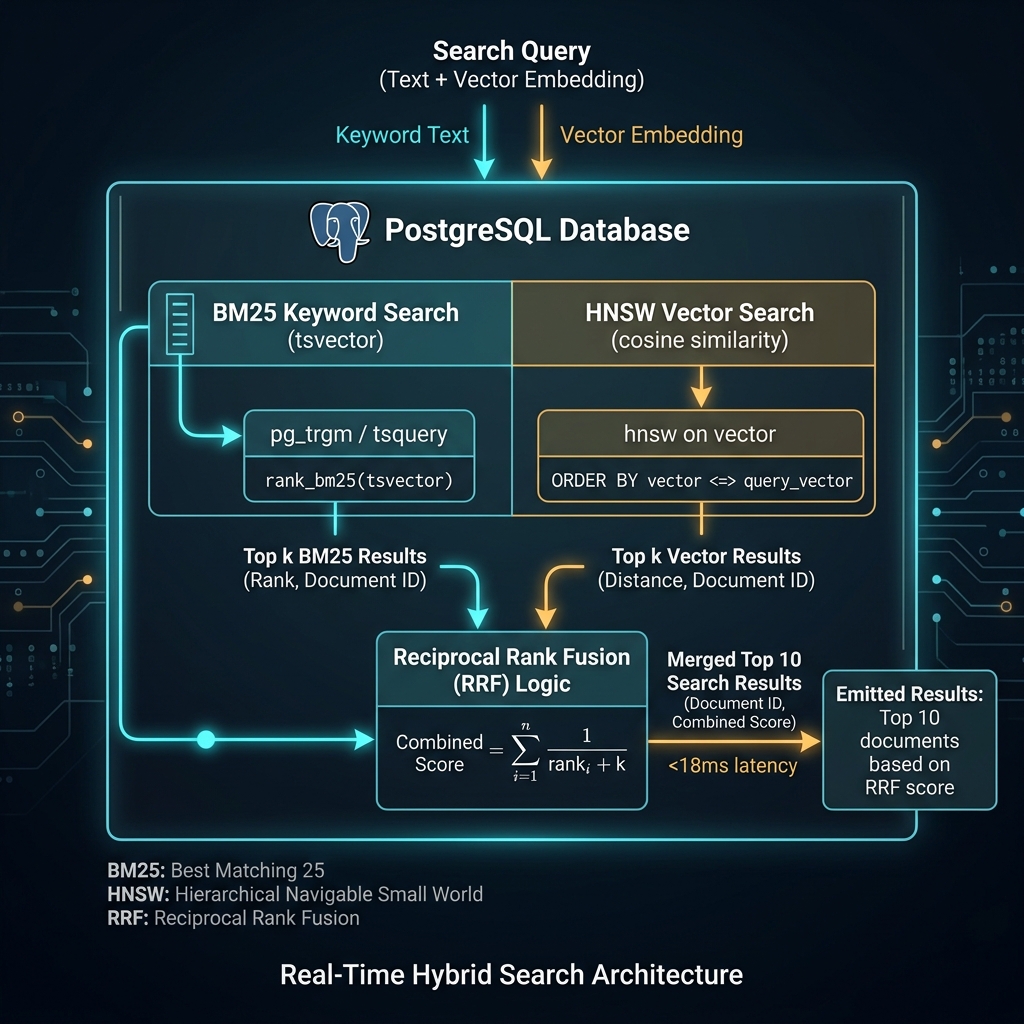 PostgreSQL pgvector Hybrid Search Architecture