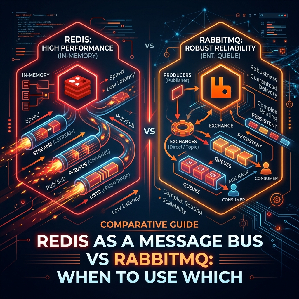 Redis as a Message Bus vs RabbitMQ: When to Use Which