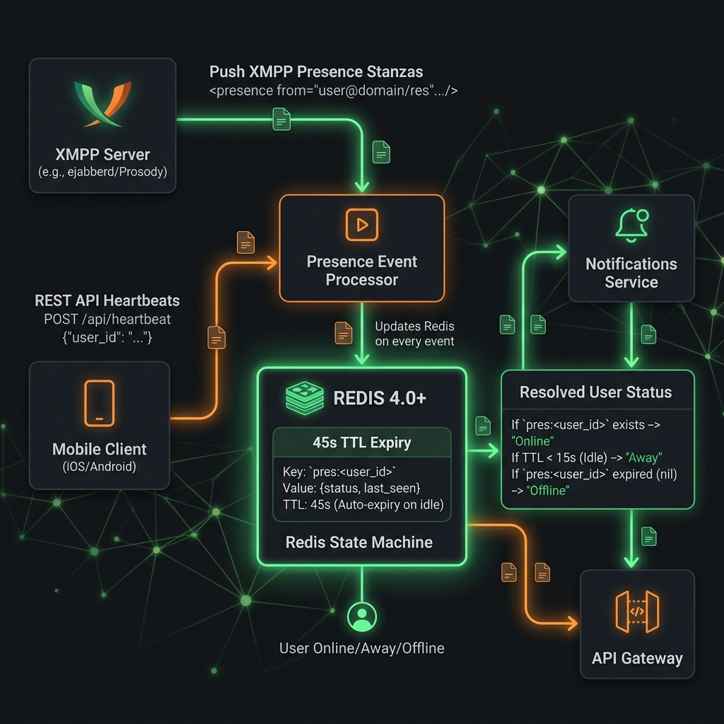 XMPP REST Presence Bridge Architecture