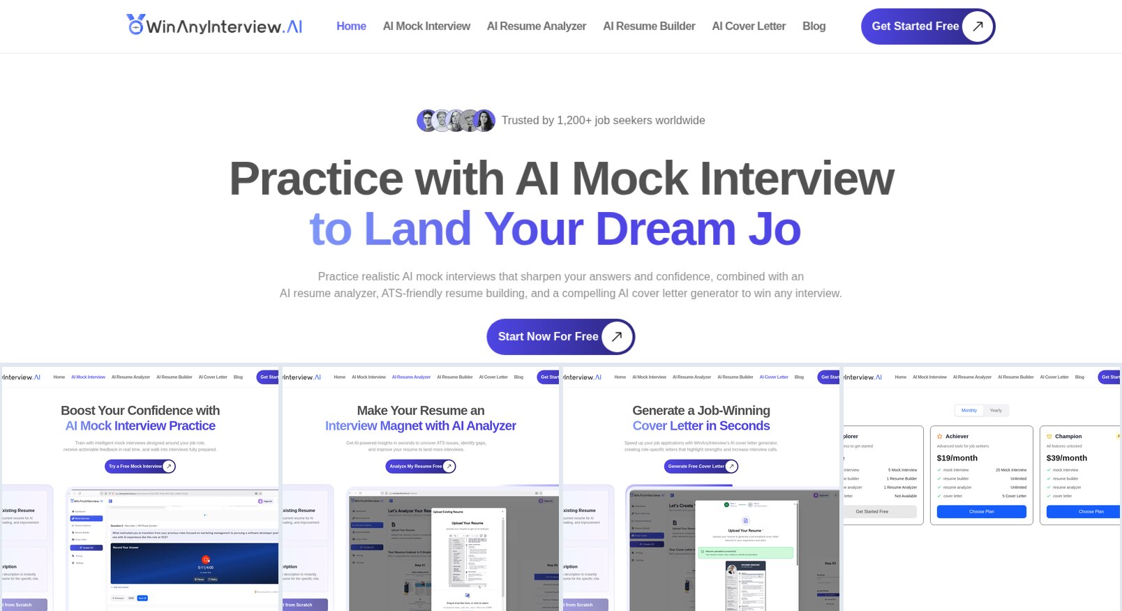 WinInterview — AI-Powered Job Interview & Resume Prep Platform